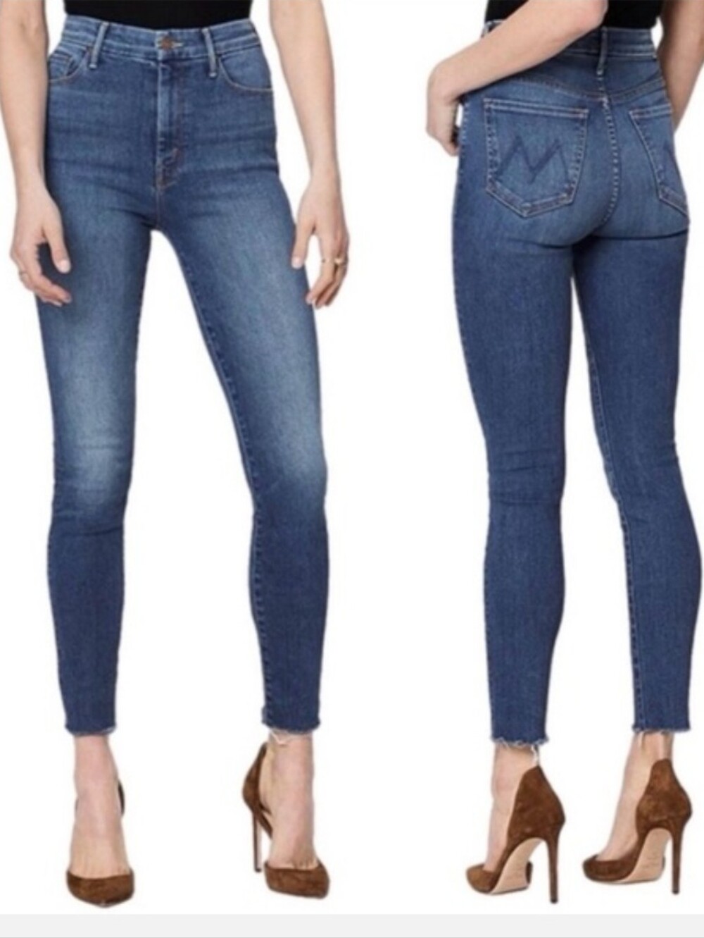 MOTHER High Waisted Looker Ankle Fray Size 29 Big Sky